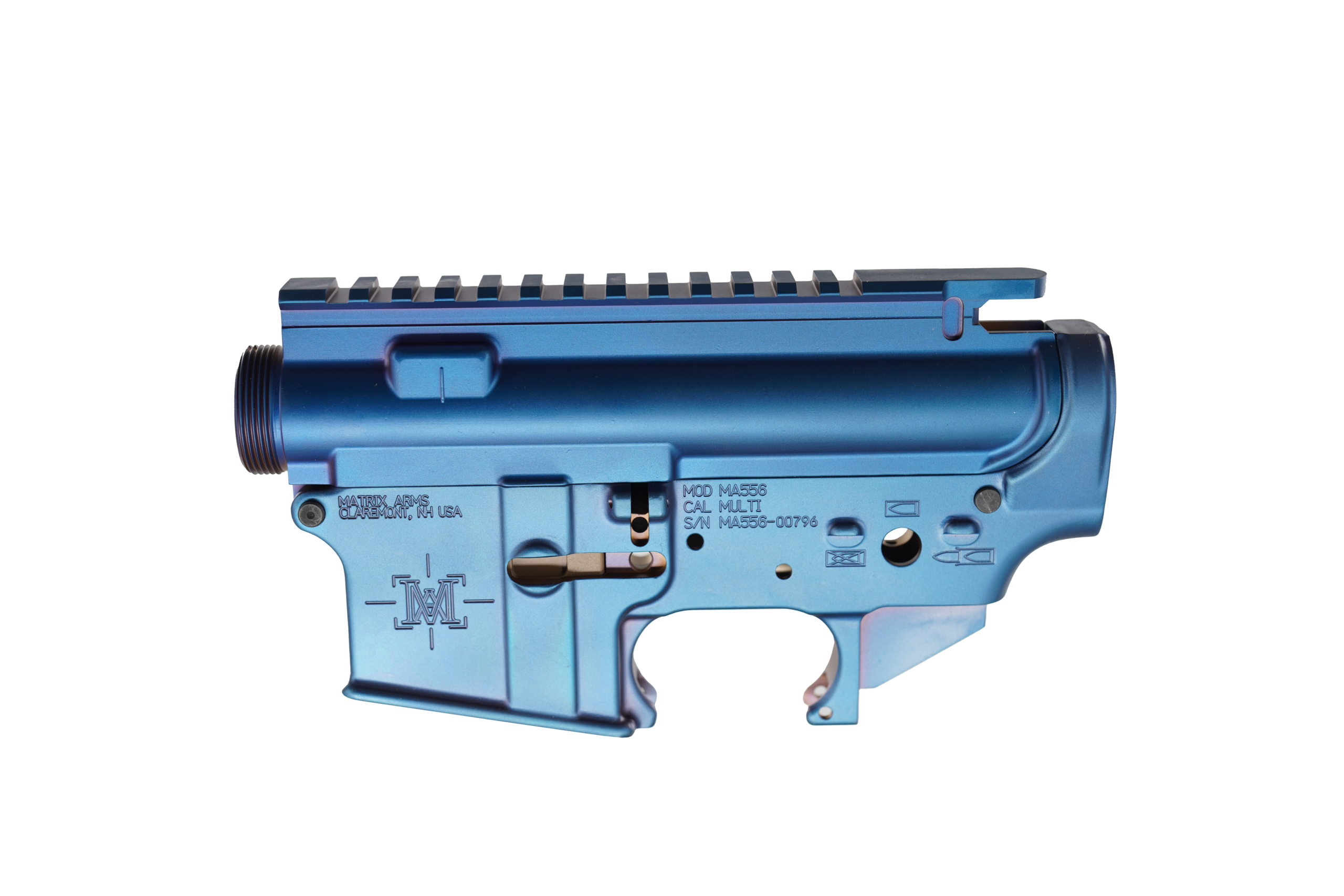 5.56 Stripped Upper/Lower Set in "BLUE DLC" (Diamond-like carbon coating)